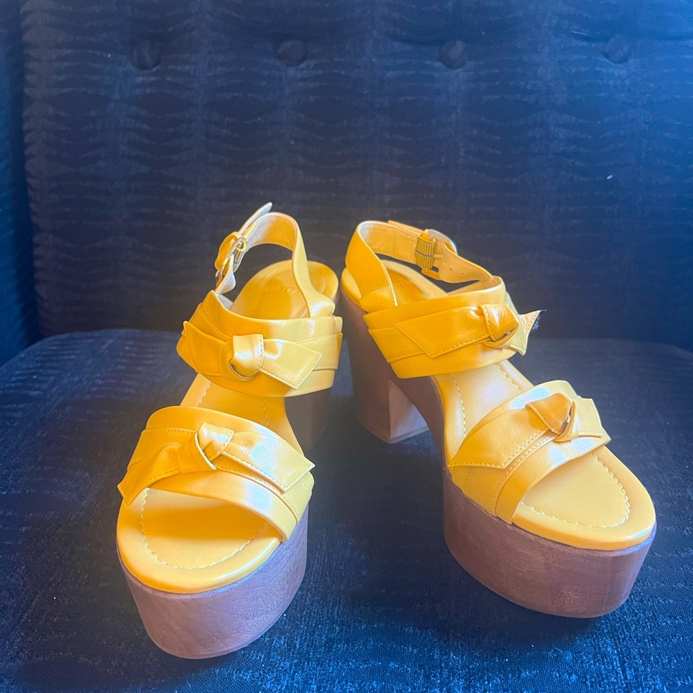 Alexandre Birman wooden chunky heel sandal. New.